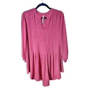 Melissa McCarthy Seven7 Pleated Pink Blouse, Size 1X